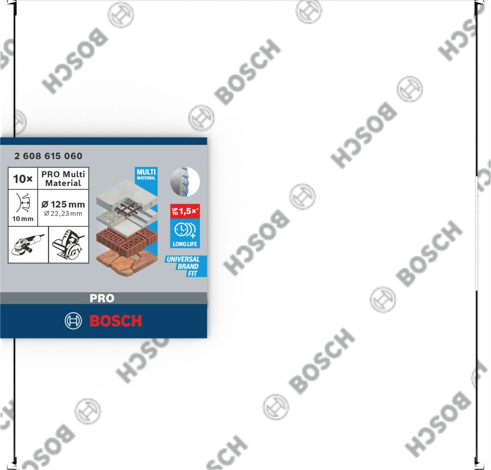 Bosch PRO Multi Material Diamanttrennscheibe, 125 x 22,23 mm, 10-tlg. Produktbild img3 L