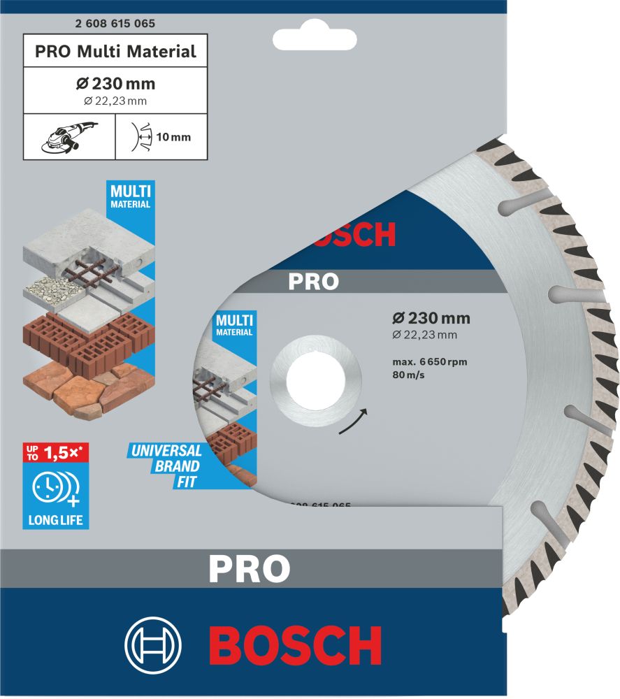 Bosch PRO Multi Material Diamanttrennscheibe, 230 x 22,23 mm Produktbild img3 L