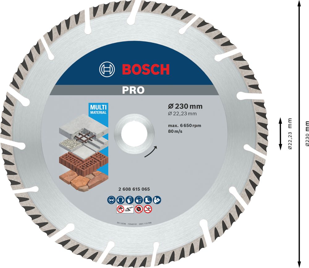 Bosch PRO Multi Material Diamanttrennscheibe, 230 x 22,23 mm Produktbild img5 L