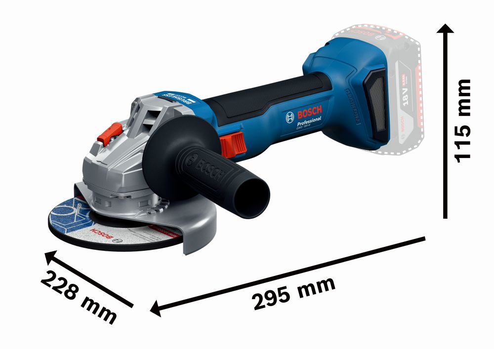 Bosch PRO Akku-Winkelschleifer GWS 18V-8, L-BOXX 136 Produktbild img3 L