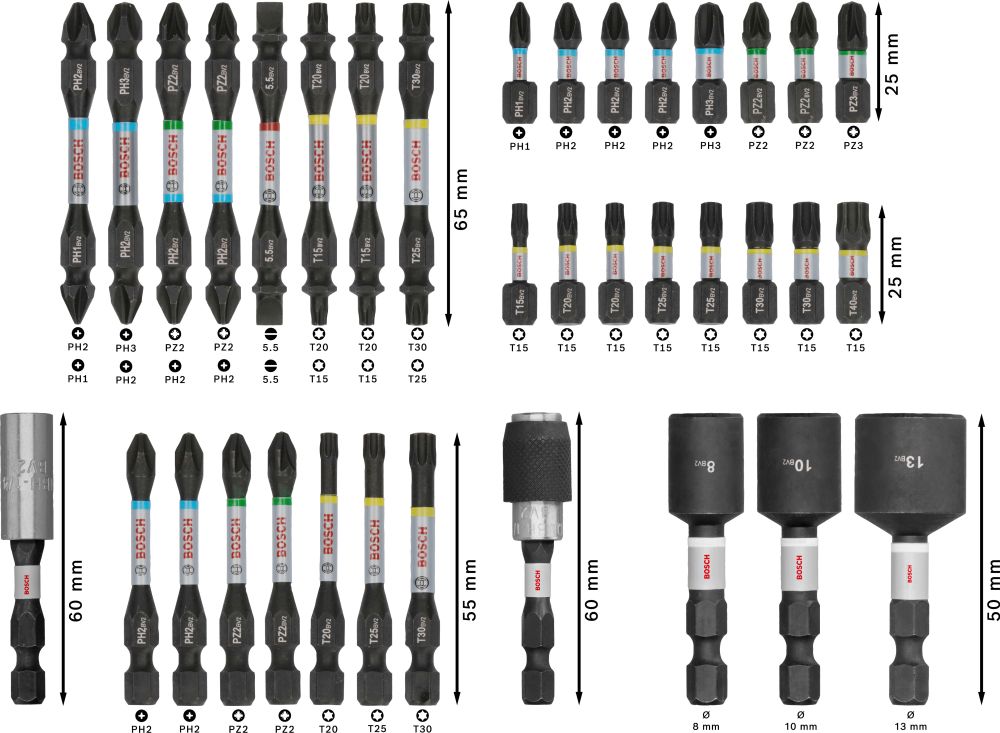 Bosch PRO Impact Schrauberbit Set, mit Aufsteller, 6 x 36-tlg Produktbild img5 L