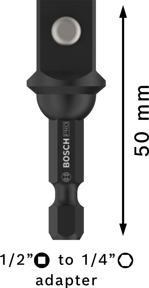 Bosch PRO Socket Adapter mit Kugelverbindung, 1/2", 50 mm Produktbild img5 L
