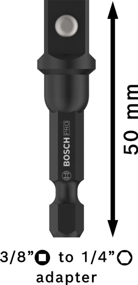 Bosch PRO Socket Adapter mit Kugelverbindung, 3/8", 50 mm Produktbild img5 L