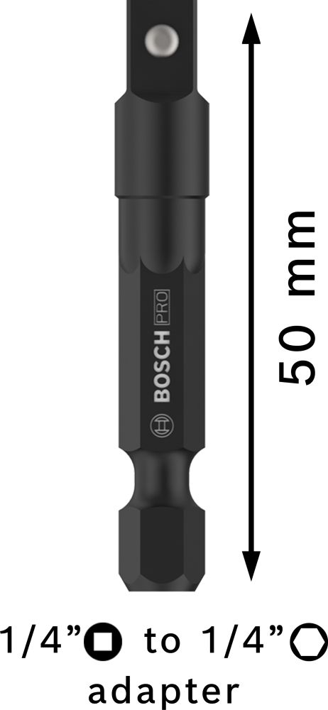 Bosch PRO Socket Adapter mit Kugelverbindung, 1/4", 50 mm Produktbild img5 L