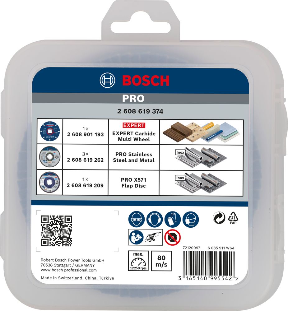 Bosch PRO Cutting and Grinding Set für X-Lock, 125 x 1 x 22,23 mm, 5-tlg. Produktbild img4 L