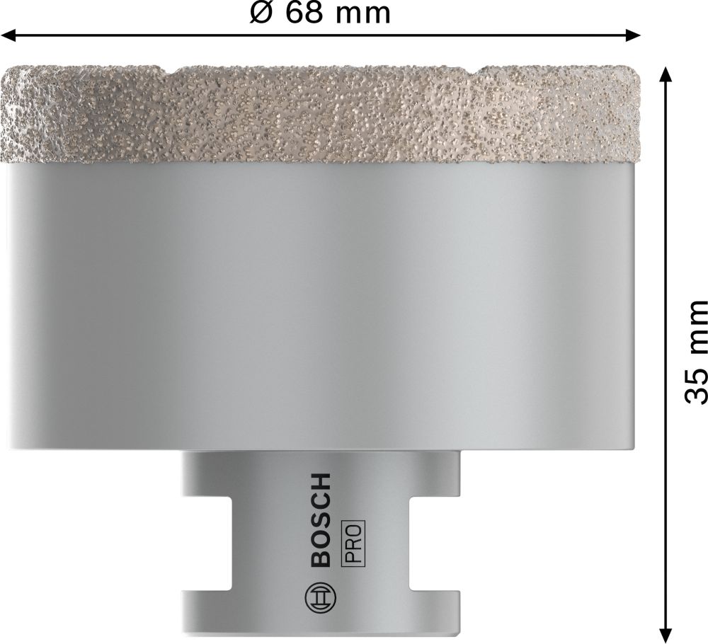 Bosch PRO Ceramic Trockenbohrkrone, 68 x 35 x 14 mm Produktbild img5 L
