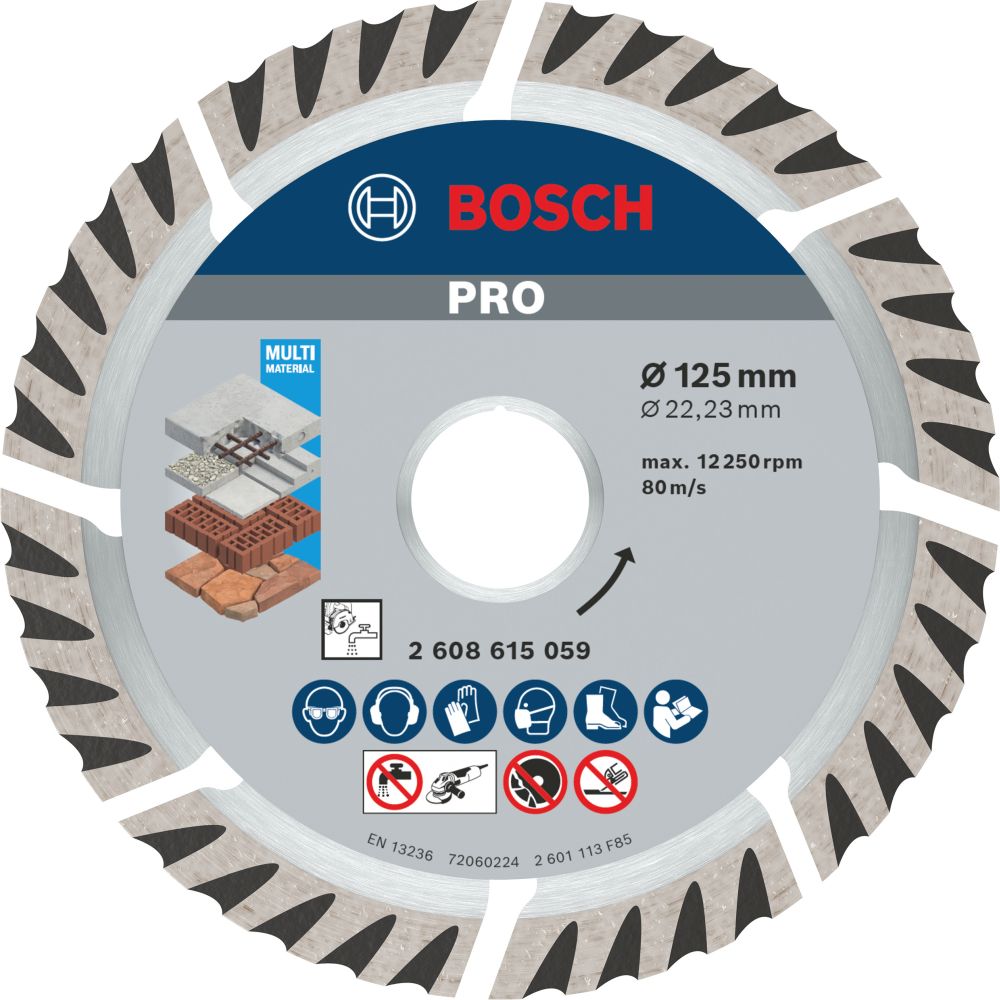 Bosch PRO Multi Material Diamanttrennscheibe, 125 x 22,23 mm Produktbild img1 L