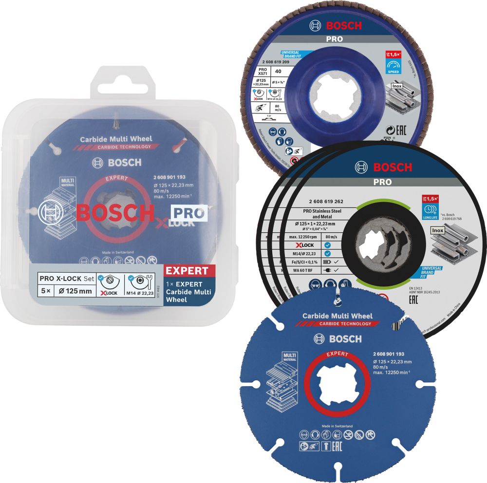 Bosch PRO Cutting and Grinding Set für X-Lock, 125 x 1 x 22,23 mm, 5-tlg. Produktbild img1 L