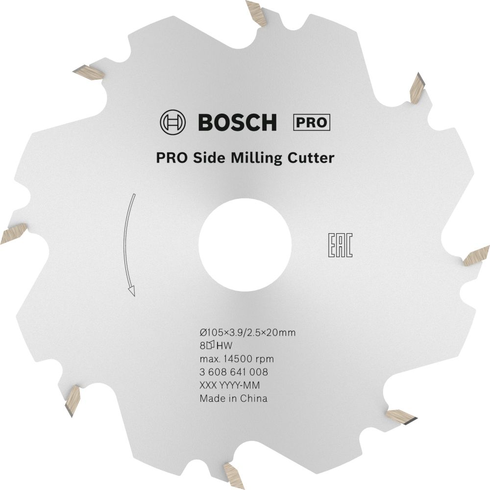 Bosch PRO Scheibenfräser, 105 x 20 x 4 mm, 8 Zähne Produktbild img1 L