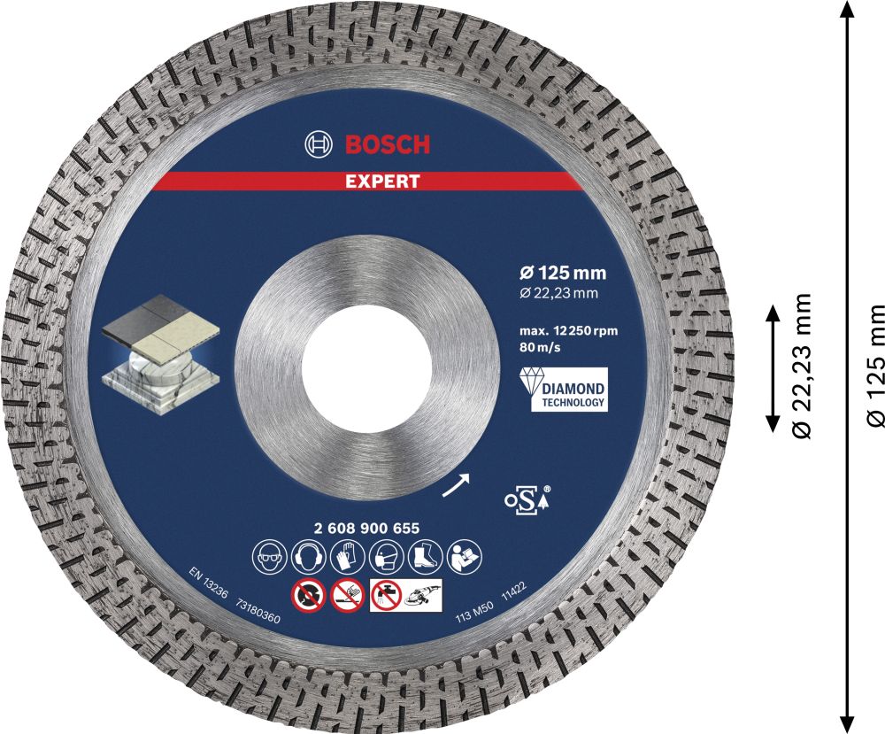 Bosch EXPERT Hard Ceramic Diamanttrennscheibe, 125x22,23 mm Produktbild img4 L