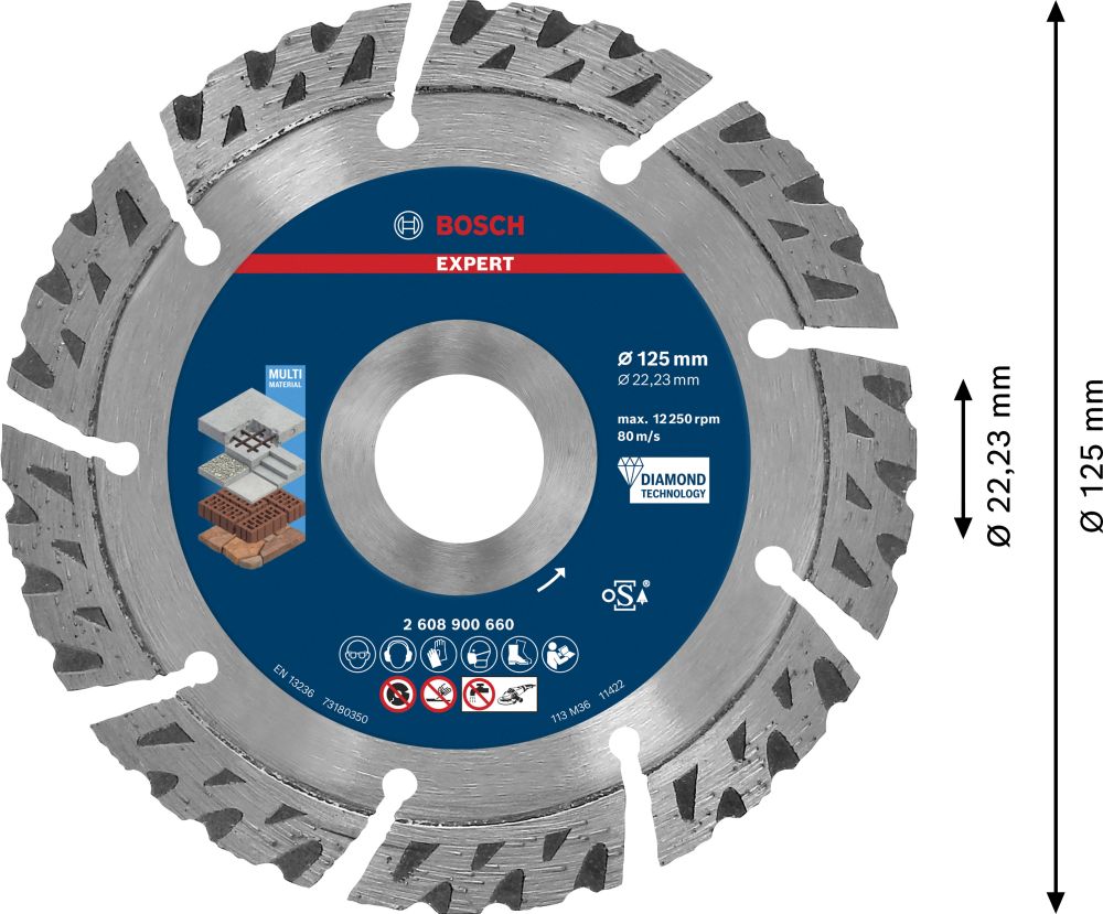 Bosch EXPERT Multi Material Diamanttrennscheibe, 125x22,23 mm Produktbild img4 L