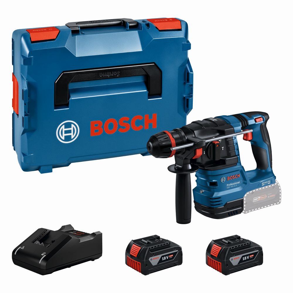 Bosch PRO Akku-Bohrhammer mit ONECHUCK GBH 18V-22 X, 2 x Akku GBA 18V 4.0Ah in L-BOXX 136 Produktbild img1 L