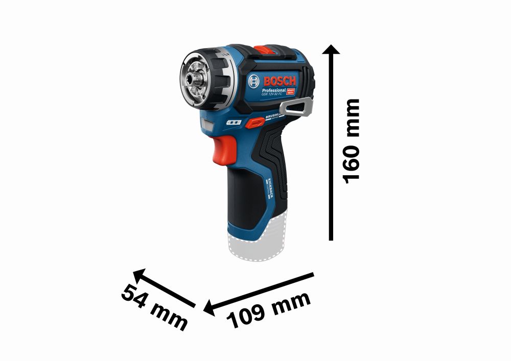 Bosch PRO Schrauber GSR 12V-32 FC, 2x GBA 12V 2.0Ah, diverse Aufsätze, L-BOXX Produktbild img3 L