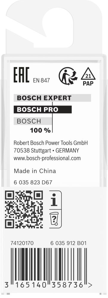 Bosch PRO Nutfräser, zweischneidig, D 3/8", L 49/64", S 1/4" Produktbild img4 L
