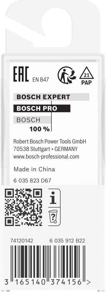 Bosch PRO Nutfräser, zweischneidig, D 9,5 mm, L 19,6 mm, S 6 mm Produktbild img4 L