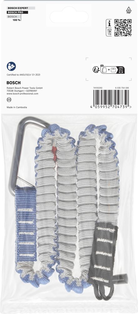 Bosch PRO Sicherungsgurt, leicht, 6 kg, 1 Karabiner und 1 runde Kordelschlaufe Produktbild img3 L