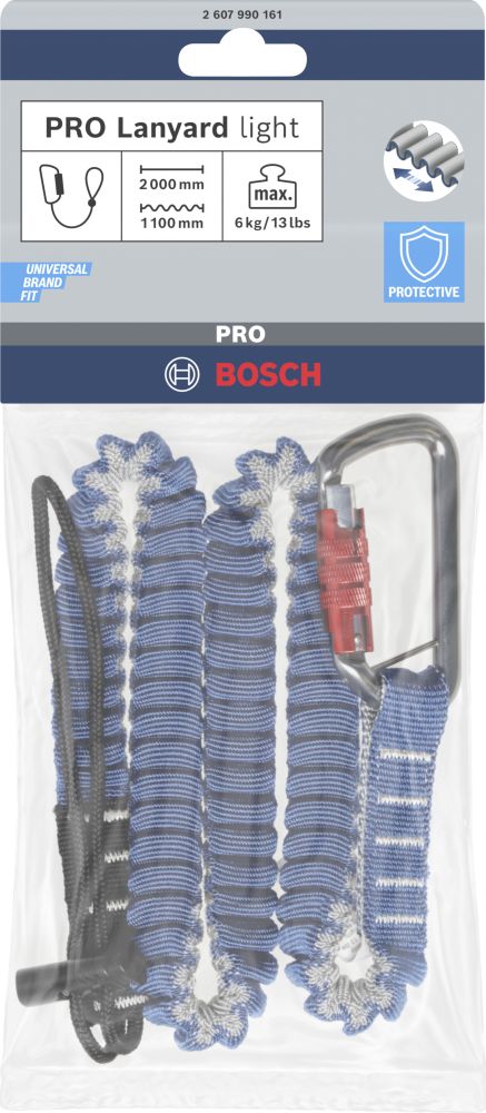 Bosch PRO Sicherungsgurt, leicht, 6 kg, 1 Karabiner und 1 runde Kordelschlaufe Produktbild img2 L