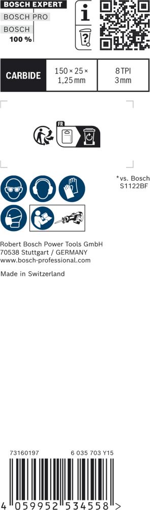 Bosch EXPERT S955CHC Thick Tough Metal Säbelsägeblatt Produktbild img3 L