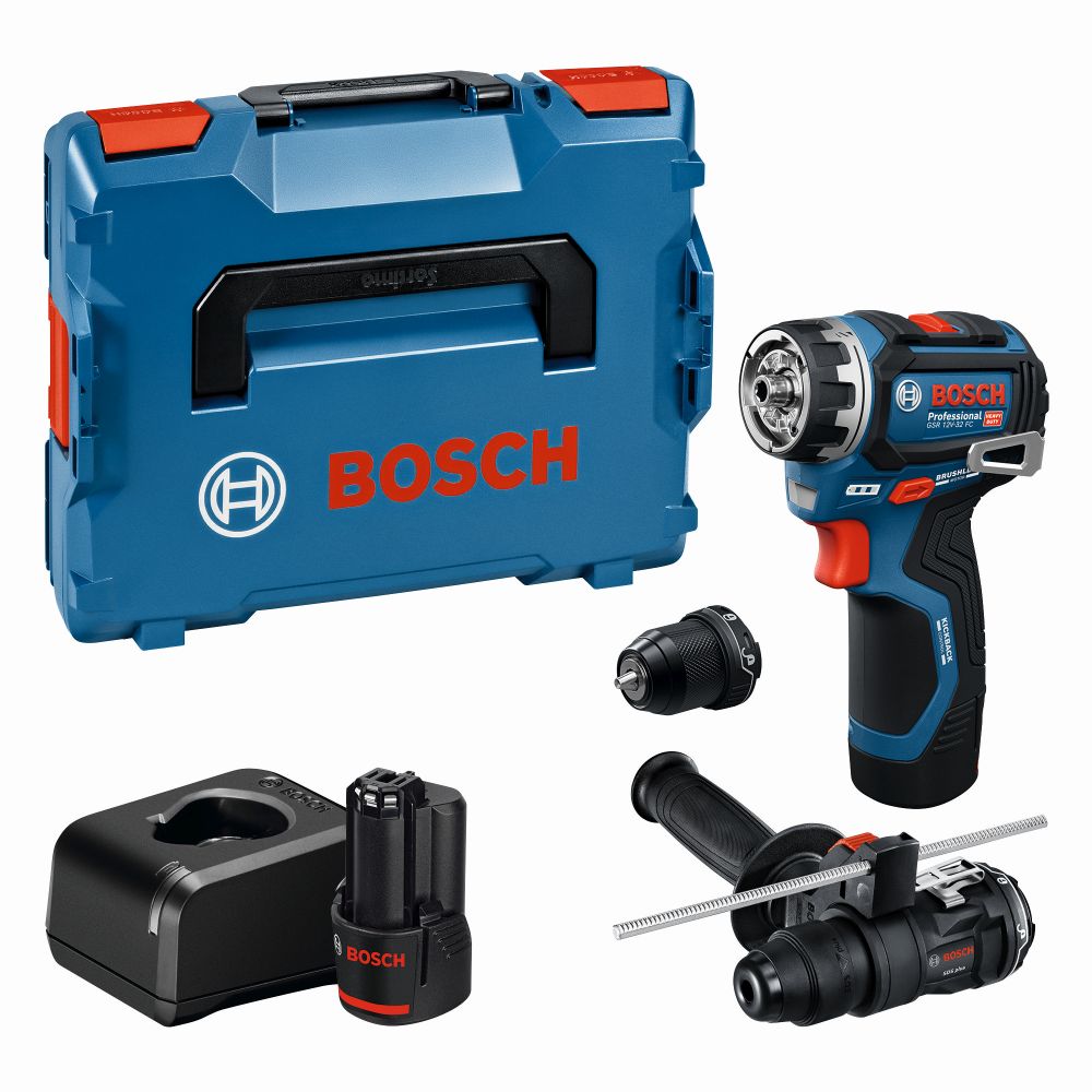 Bosch PRO Schrauber GSR 12V-32 FC, 2x GBA 12V 2.0Ah, Aufs., Zusatzhandg., Tiefenan.,L-BOXX Produktbild img1 L