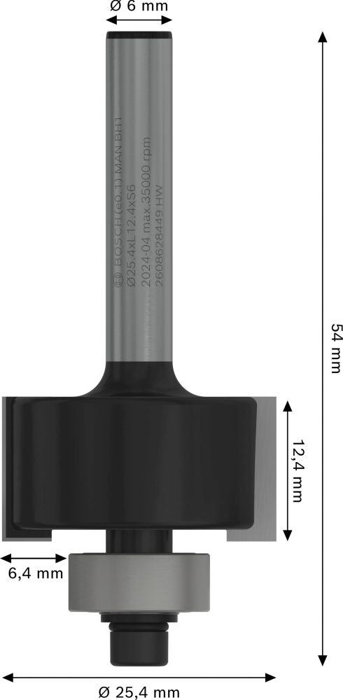 Bosch PRO Falzfräser, D 6,4 mm, S 6 mm Produktbild img5 L