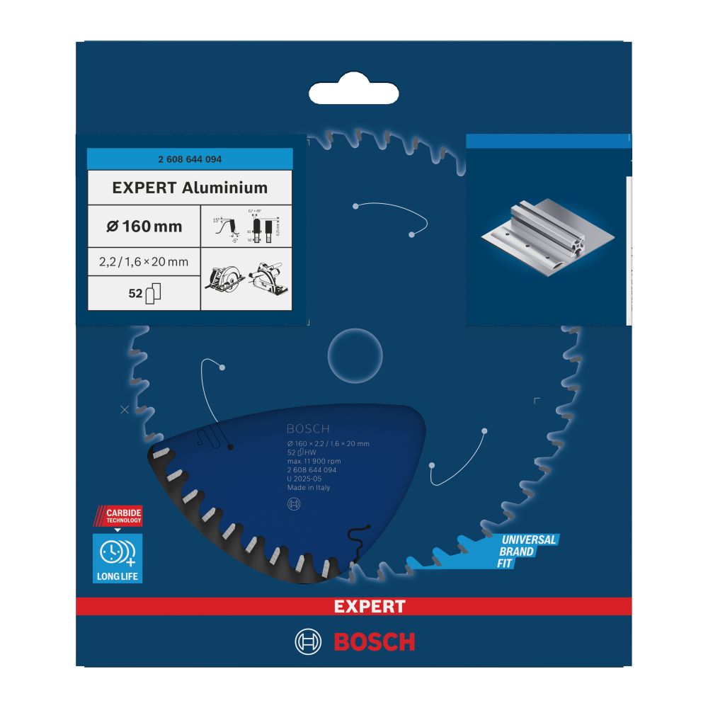 Bosch EXPERT Aluminium Kreissägeblatt, 160x2,2/1,6x20 mm, Z52 Produktbild img2 L