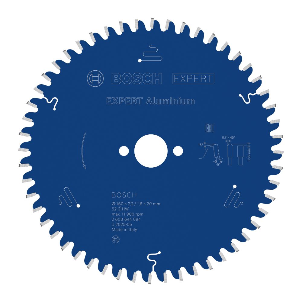 Bosch EXPERT Aluminium Kreissägeblatt, 160x2,2/1,6x20 mm, Z52 Produktbild img1 L