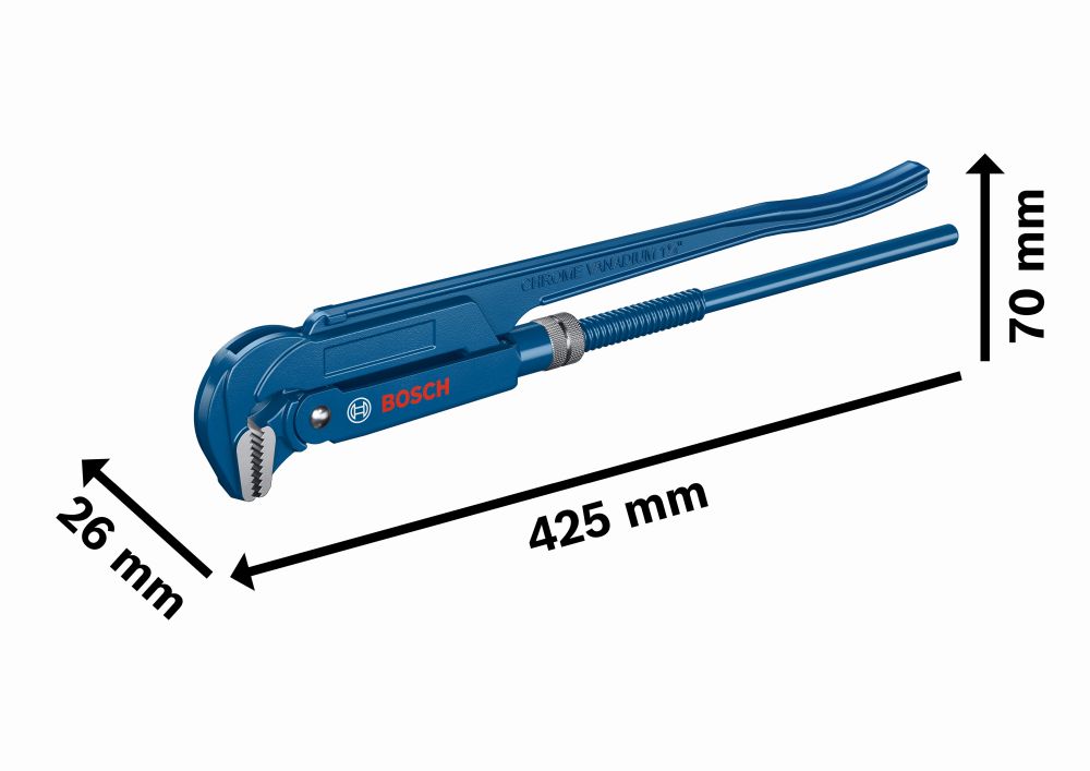 Bosch PRO Sanitär-Eckrohrzange, 90°, 420 mm Produktbild img2 L