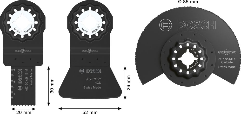Bosch Fliesen-Blatt--Set für oszillierende Multifunktionswerkzeuge, 3-tlg. Produktbild img5 L