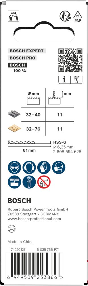 Bosch Aufsteckhalter und Zentrierbohrer für Lochsäge, 32-210 x 44 mm Produktbild img4 L