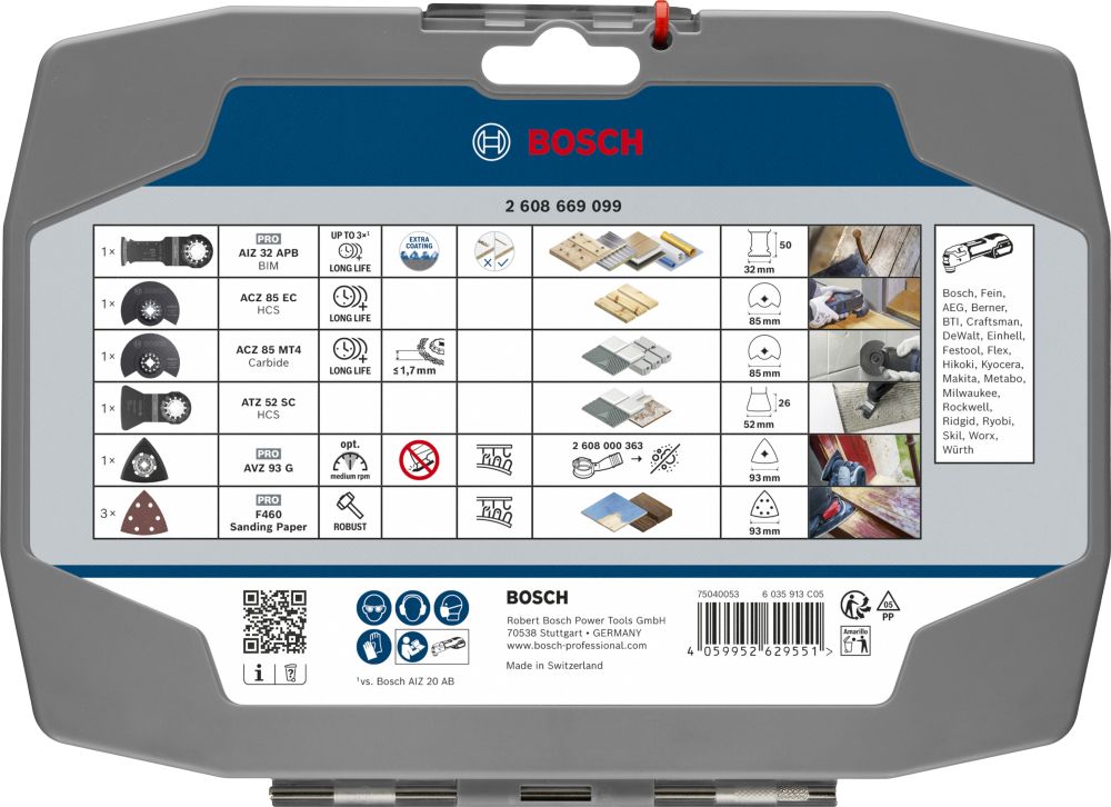 Bosch Renovierungs-Blätter-Set für oszillierende Multifunktionswerkzeuge, 8-teilig Produktbild img4 L