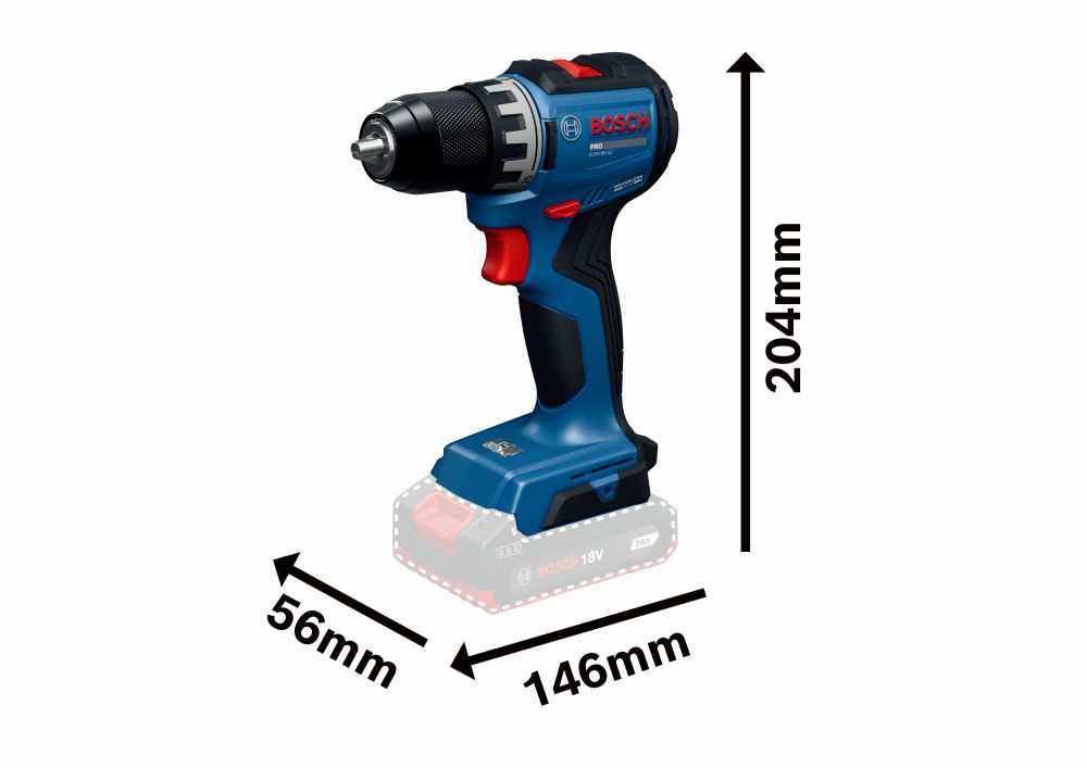 Bosch PRO Akku-Bohrschrauber GSR18V-52 Produktbild img2 L