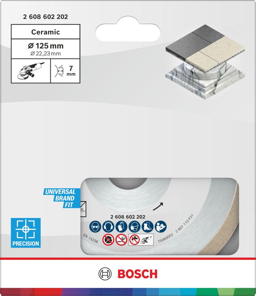 Bosch Ceramic Trennscheibe, 125 x 7&nbsp;mm, Bohrung 22,23&nbsp;mm Produktbild img3 L