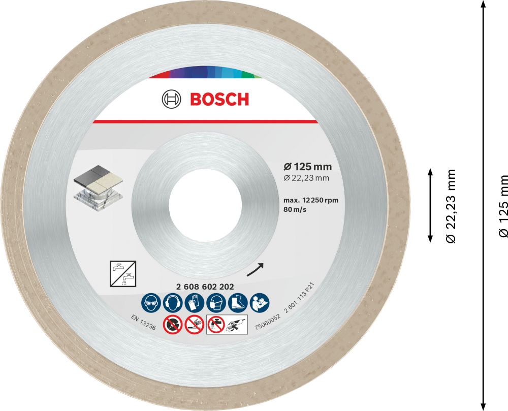 Bosch Ceramic Trennscheibe, 125 x 7&nbsp;mm, Bohrung 22,23&nbsp;mm Produktbild img5 L
