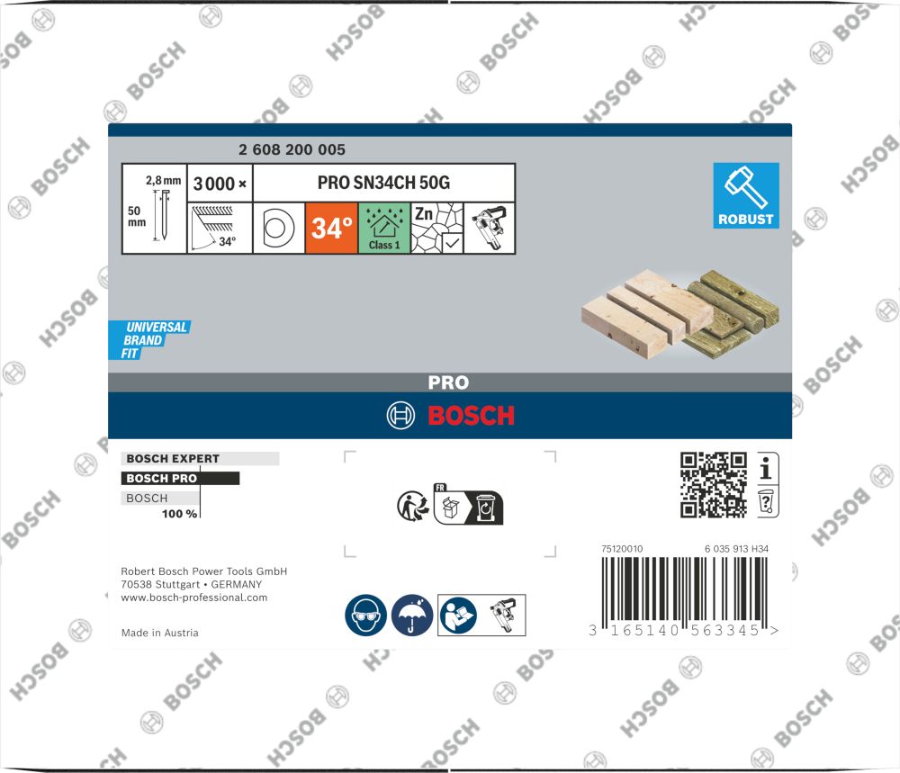 Bosch PRO SN34CH, Streifennagel, 34° mit abgeschnittenem Kopf, 65G Produktbild img2 L