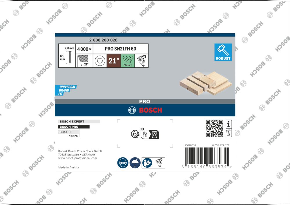 Bosch PRO SN21FH, Streifennagel, 21° Vollkopf, 60 Produktbild img2 L