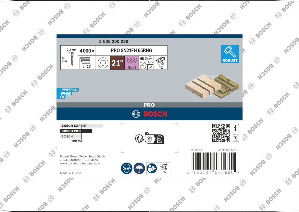 Bosch PRO SN21FH RG, Streifennagel, 21° Vollkopf, 90RHG Produktbild img2 L