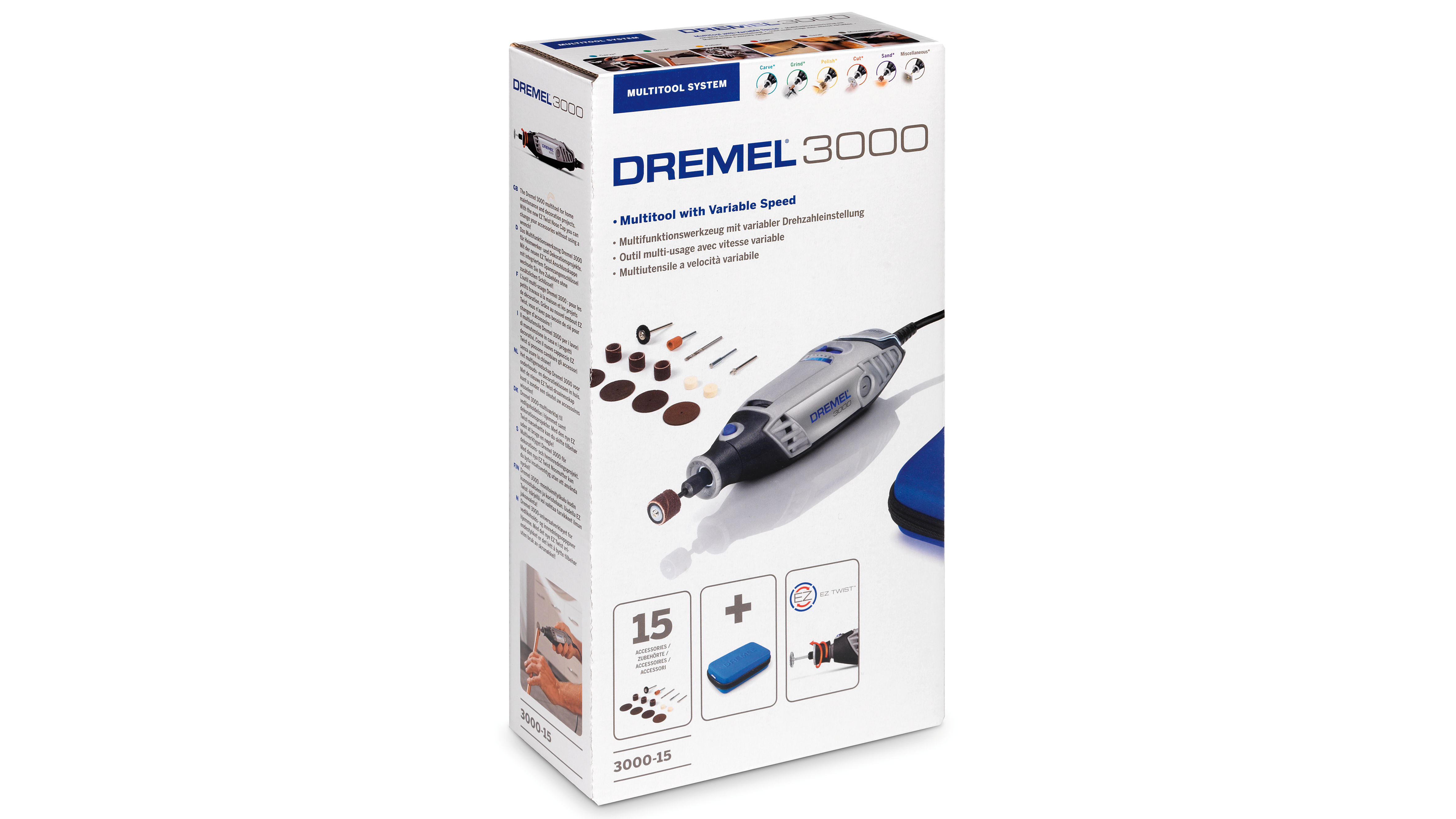 Dremel 3000-15 Multifunktionswerkzeug (130 W) mit 15 Zubehöre Produktbild img6 L