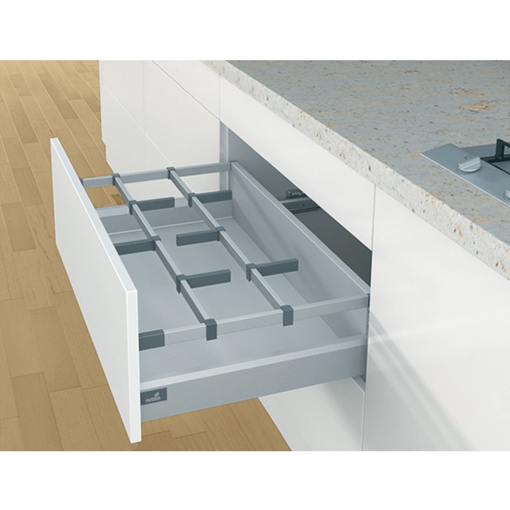 HETTICH Schubkasten-Querreling, OrgaStore 400,L 1103mm, silber pulverbeschichtet Produktbild img2 L