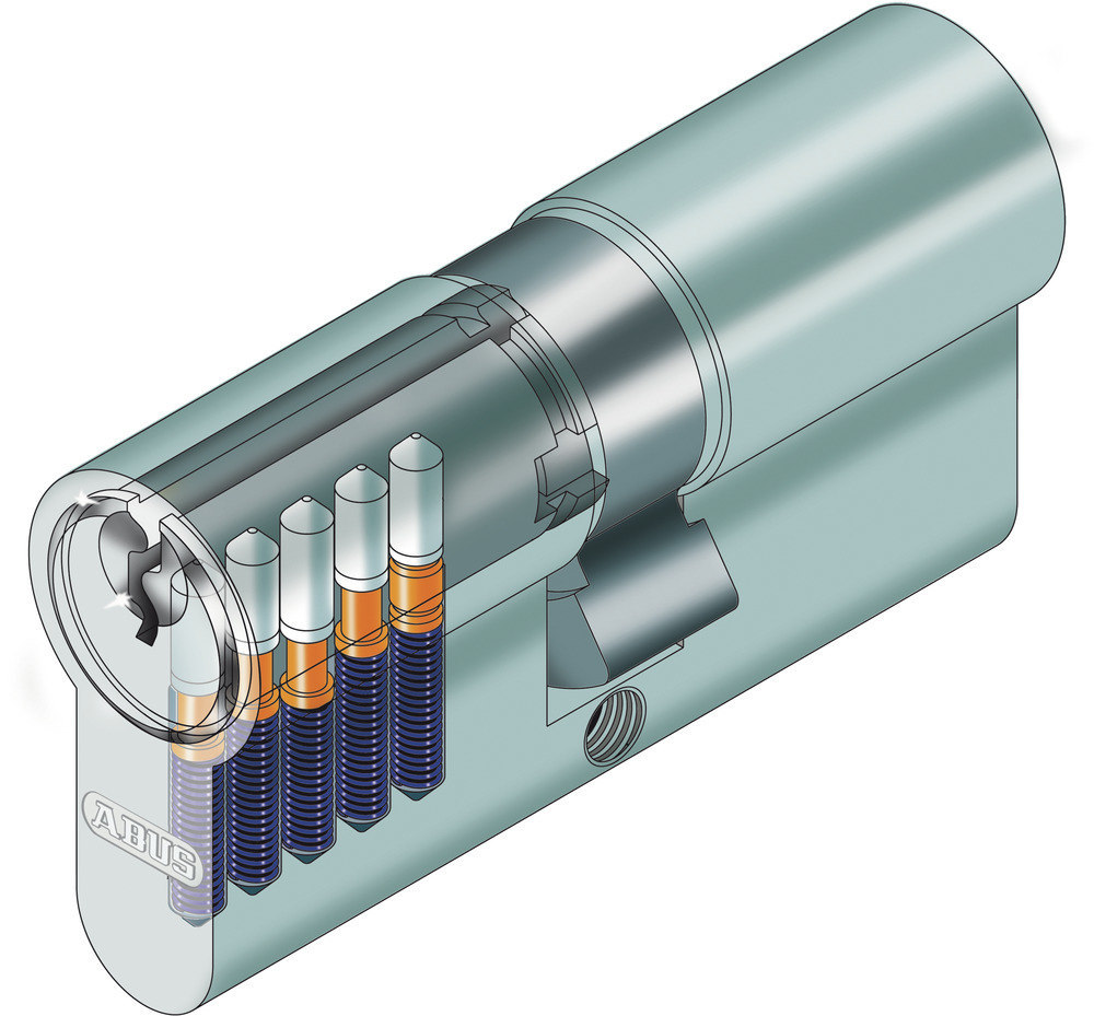 ABUS, Profilzylinder, A83N, Messing vernickelt Produktbild img2 L