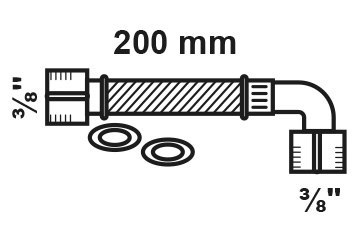 KIRCHHOFF Flex-Spülkasten-Anschluss 3/8"IG x 200 mm x 3/8"IG, Produktbild img2 L