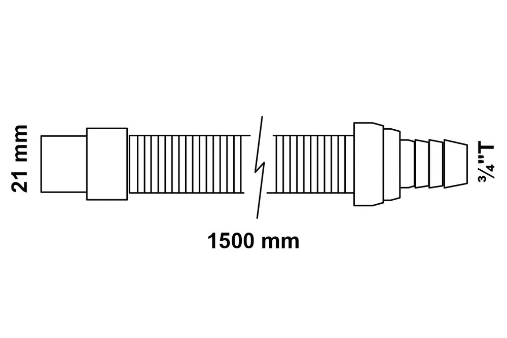 KIRCHHOFF WAS Ablaufschlauch-Verl 1,5 m 21 mm x 3/4"T Produktbild img2 L