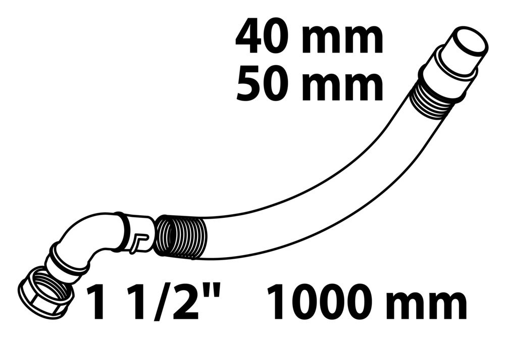 KIRCHHOFF KS Verlängerungsschlauch Weiß 1 1/2"IG x 1000x40/50mm mit 90° Bogen Produktbild img2 L