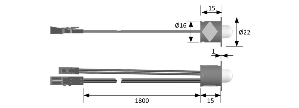 HALEMEIER Schaltsystem-Sensor,Ø 22mm,Höhe 15mm, schwarz Produktbild img5 L