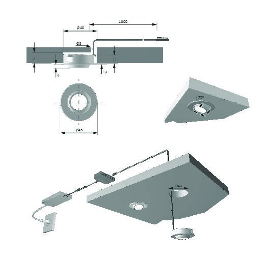 HALEMEIER Möbel-LED Spot-Leuchten, schwenkbar, MoveSpot, aluminiumoptik, warmweiß Produktbild img8 L