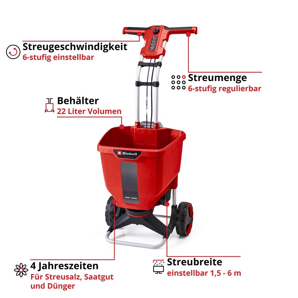 Einhell Akku-Streuwagen GE-SR 18/22 i-So o o. Akku u. Ladegerät Produktbild img1 L