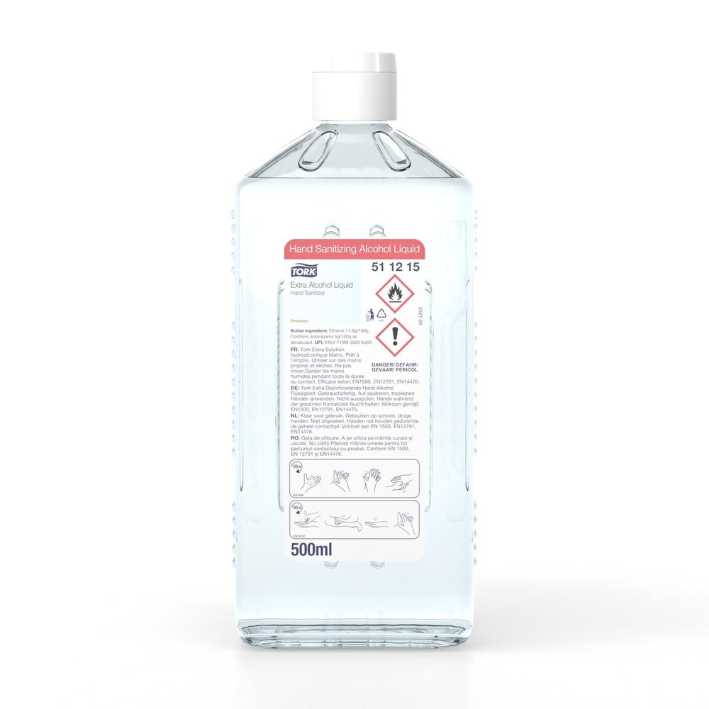 TORK Extra Handdesinfektionsmittel 500 ml mit Alkohol Produktbild img1 L