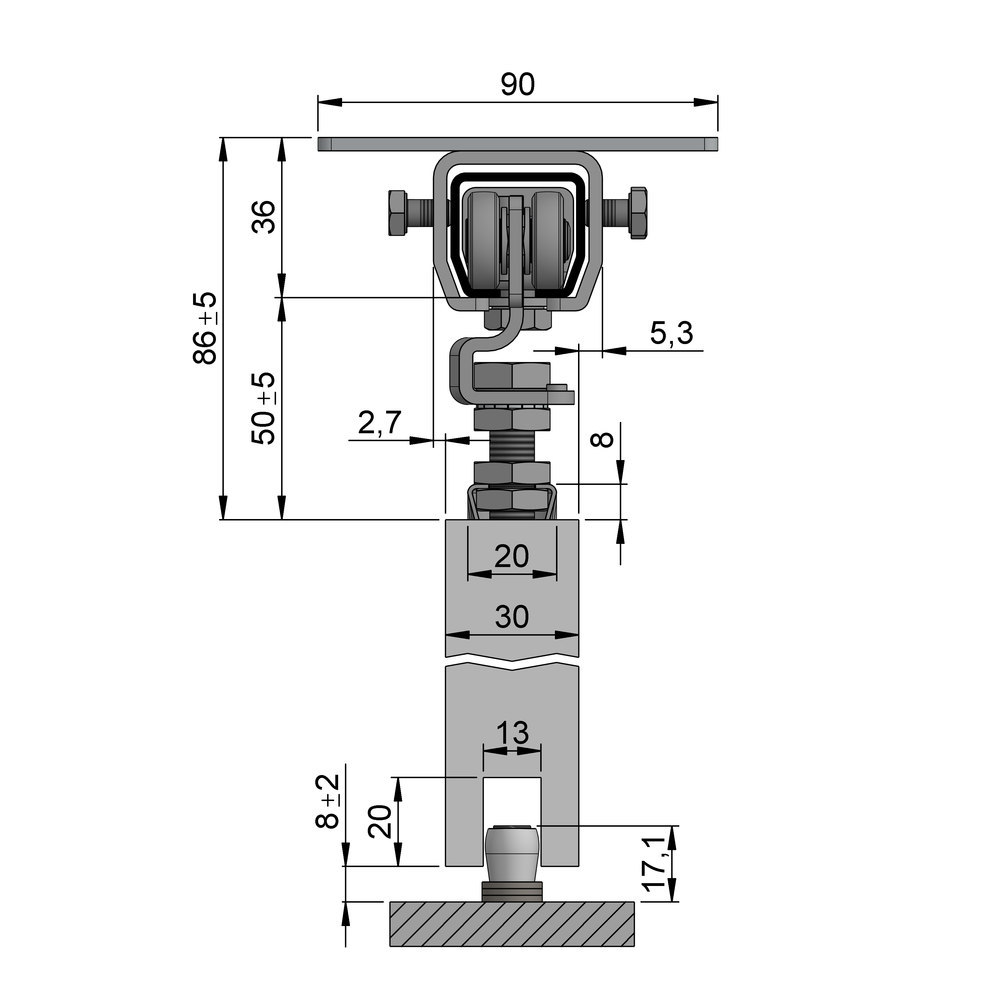 HELM 100 Erweiterungsset Schiebetürbeschlag Produktbild img1 L