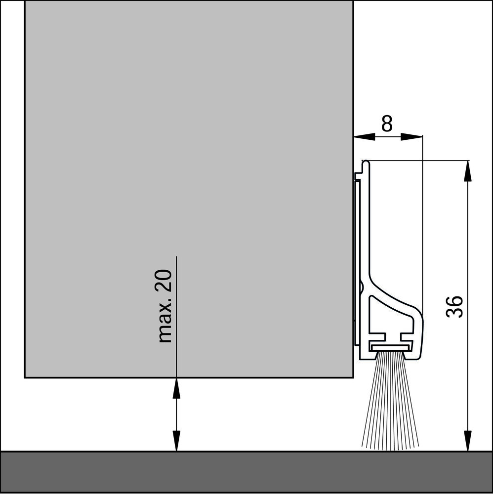 ELLEN Türdichtung PDS-B Deko,1000mm,braun Produktbild img3 L