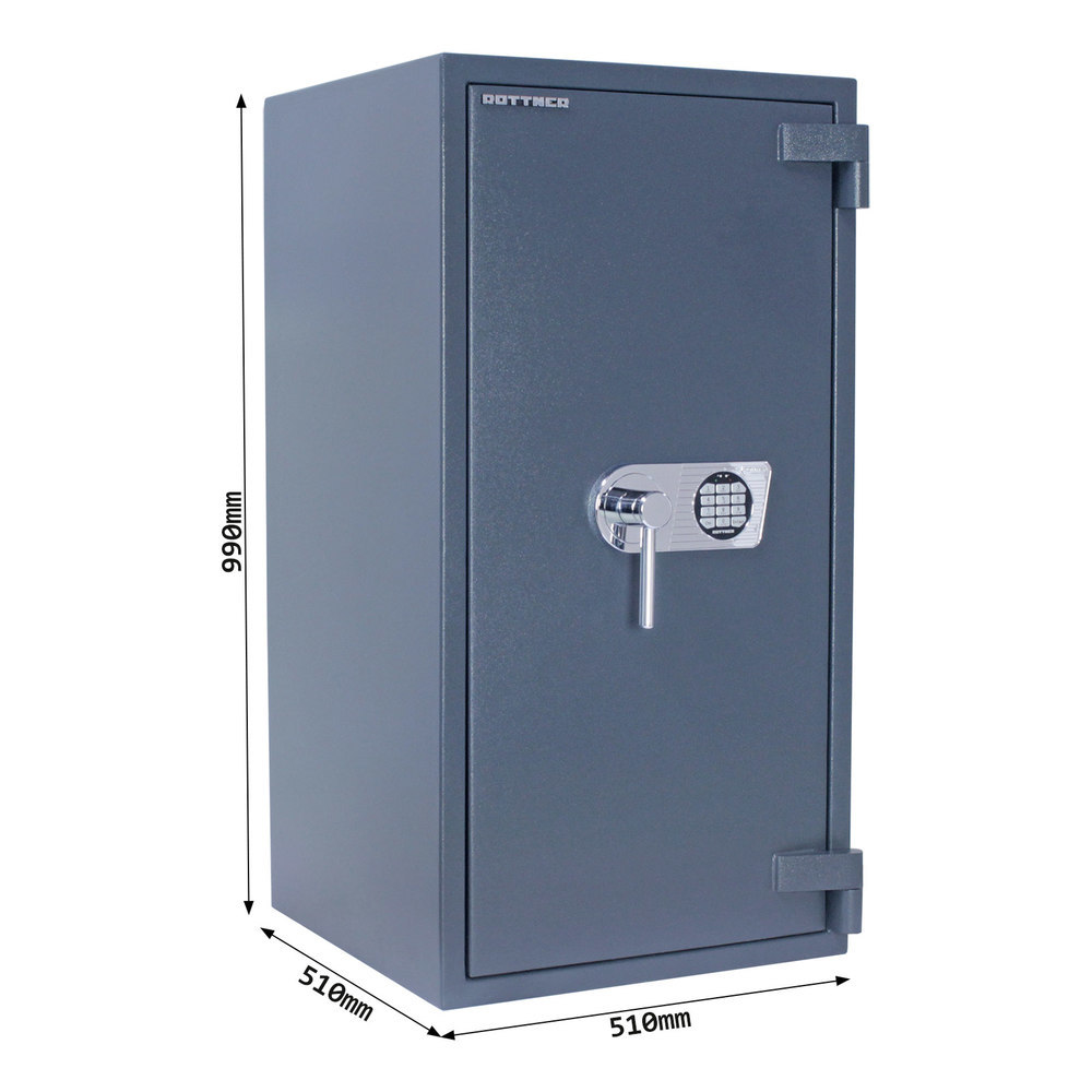 Rottner OB-Feuerschutztresor, Imperial, 100, mit elektronischem Zahlenschloss, Stahl gra Produktbild img5 L