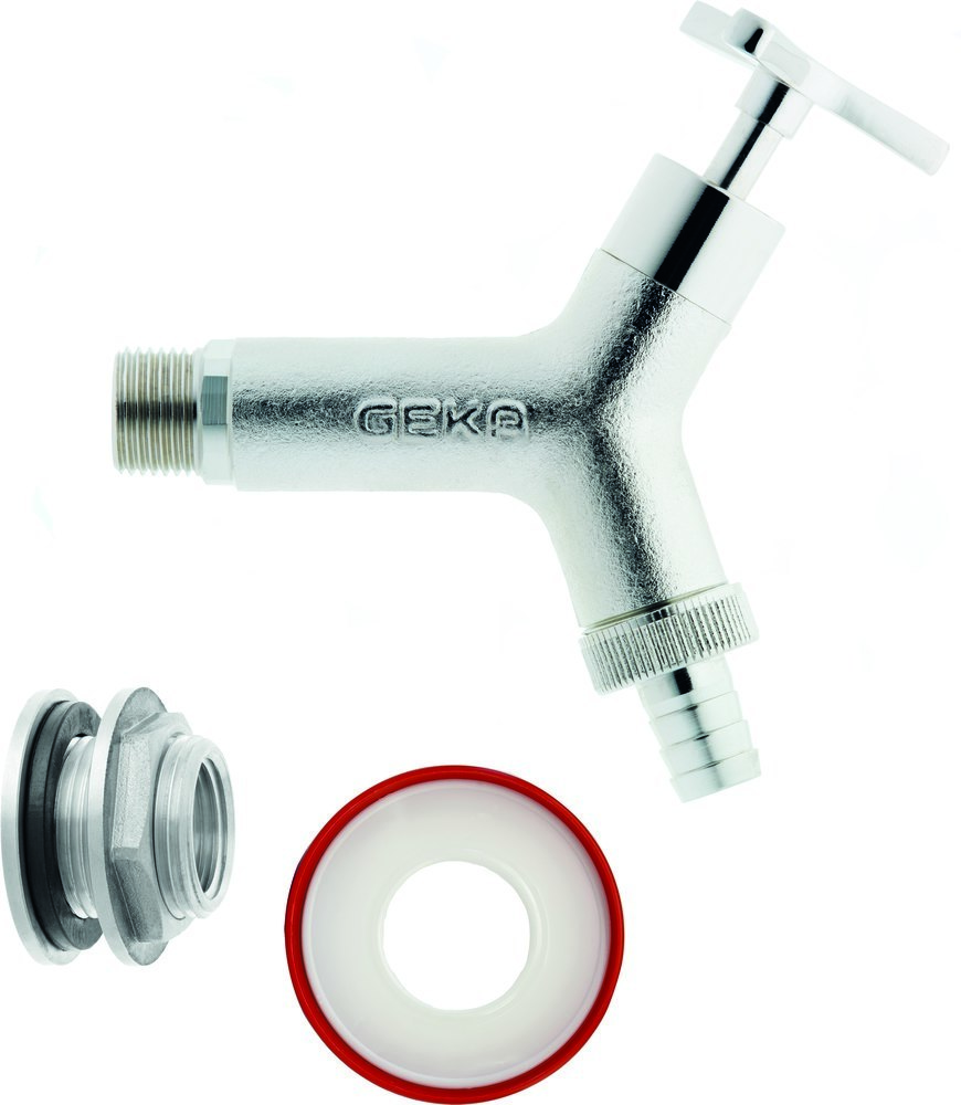 GEKA Regentonnen Set Design AG G3/4 Ms Cr m. Tülle 3/4", Karte, Stripe GEKA plus Produktbild img1 L